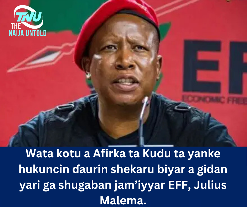 Wata kotu a Afirka ta Kudu ta yanke hukuncin ɗaurin shekaru biyar a gidan yari ga shugaban jam’iyyar EFF, Julius Malema.