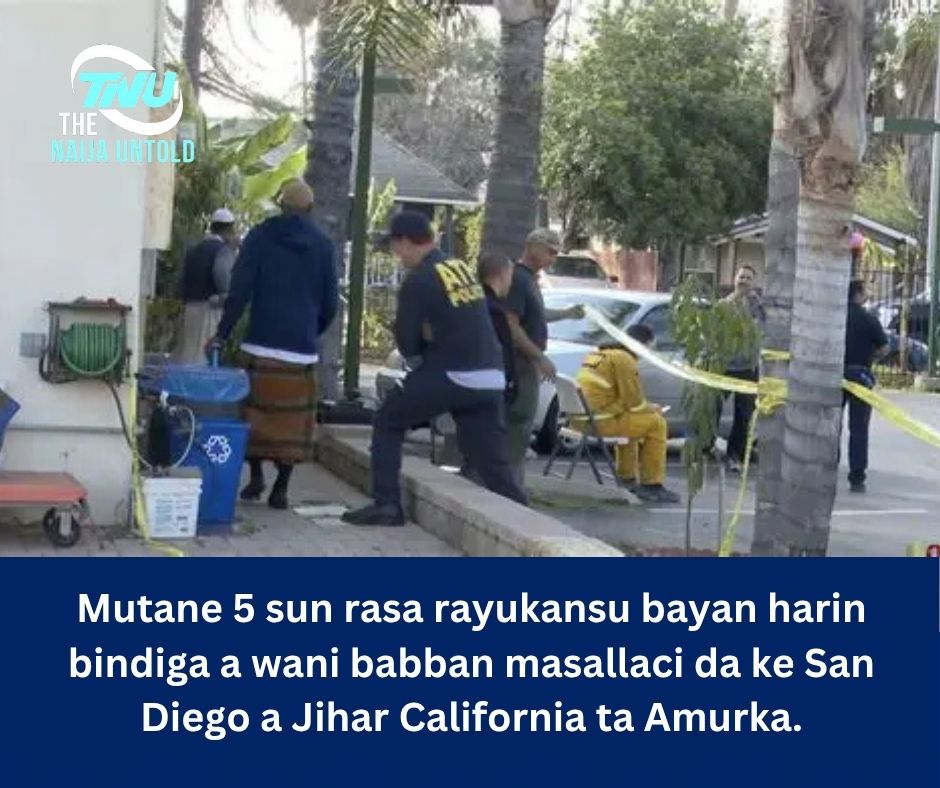 Mutane 5 sun rasa rayukansu bayan harin bindiga a wani babban masallaci da ke San Diego a Jihar California ta Amurka.