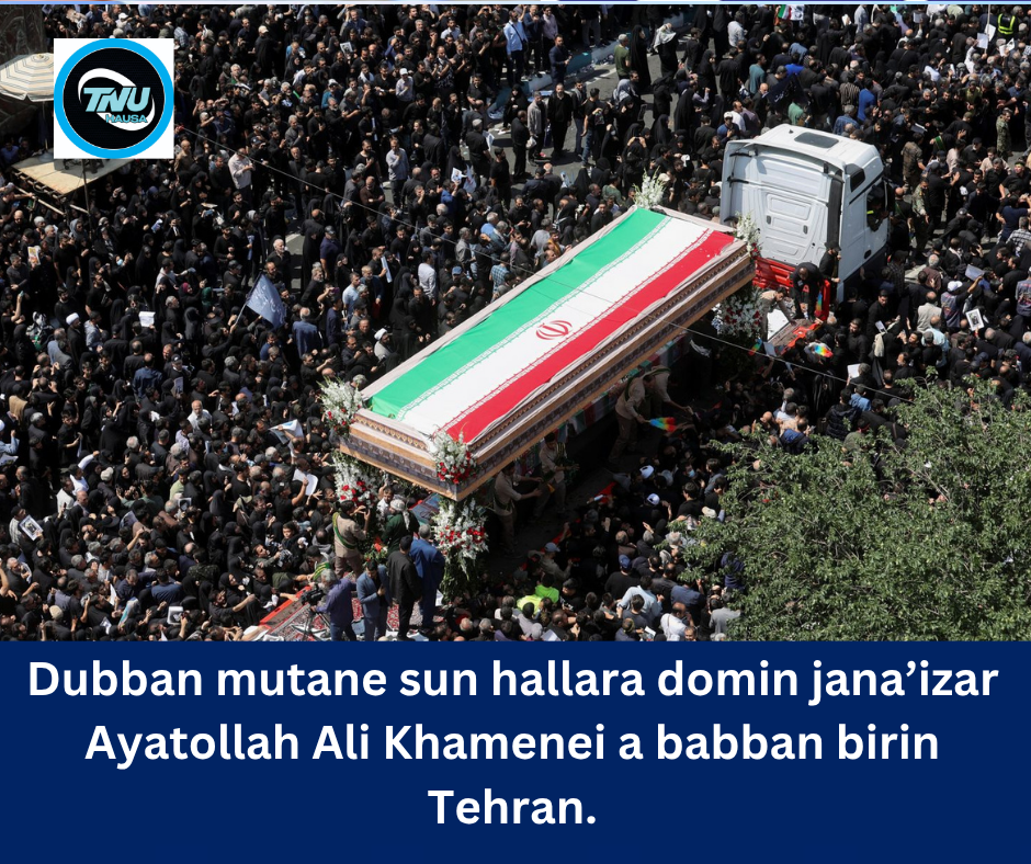 Dubban mutane sun hallara domin jana’izar Ayatollah Ali Khamenei a babban birin Tehran.
